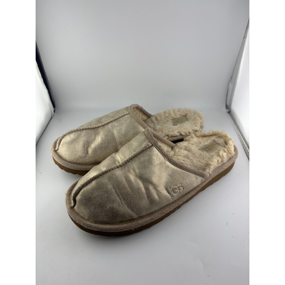 UGG Scuffette II Metallic Gold Sheepskin Slippers 1106872 Womens 6